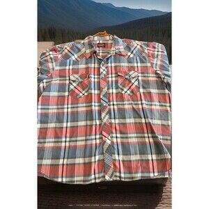 BIG & TALL Wrangler Men's Plaid Pearl Snap Western Shirt SZ 3XL Excellent Cond.